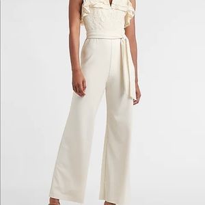 Express offwhite jumpsuit with lace top. NWT